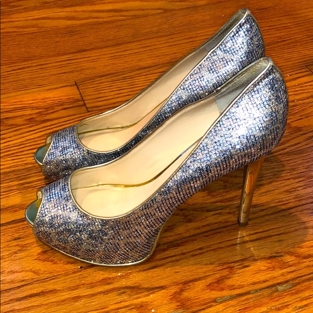 Sequin Guess Peep Toe Heel!